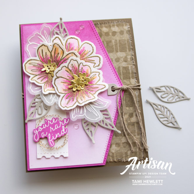 Vintage New Address Greeting Card DA Line Die-Cut Embossed Pink Dogwood Flowers 